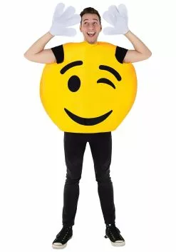 Dress Up America Emoji Wink Smiley Costume For Adults