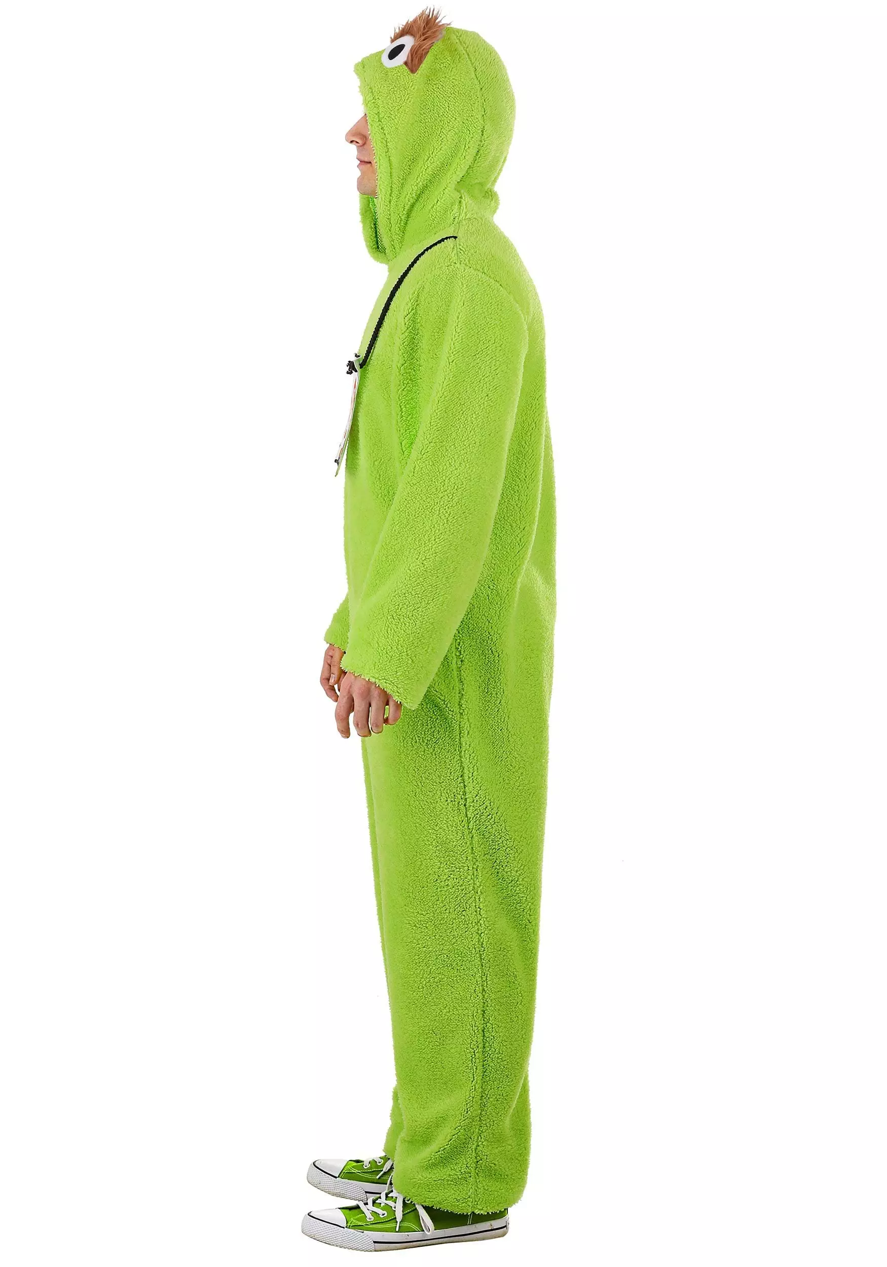 Savvy Garments Adult Oscar The Grouch Costume Jumpsuit 3 Savvy Garments Adult Oscar The Grouch Costume Jumpsuit - Image 3