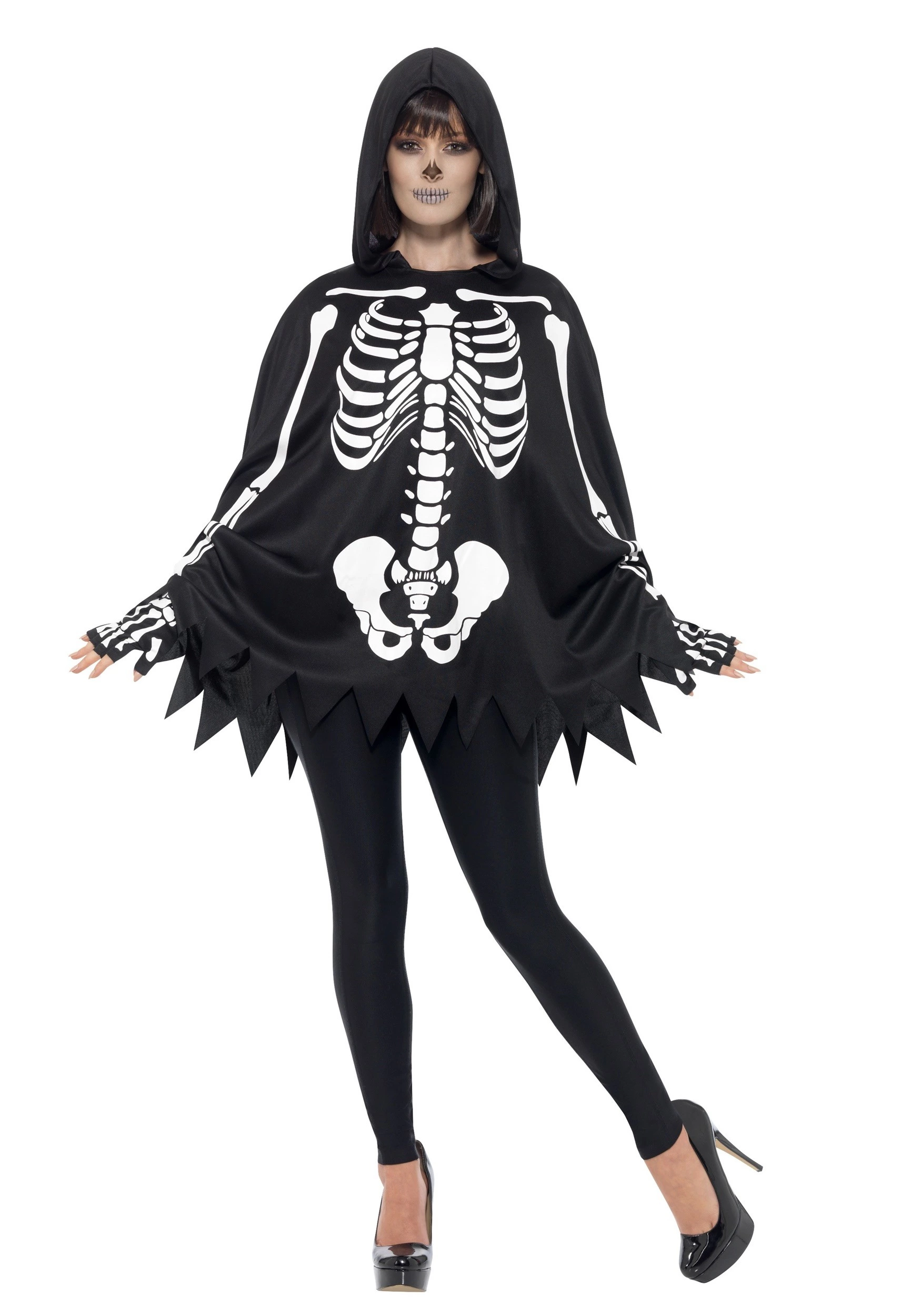 Smiffys Adult's Poncho Skeleton Costume 1 Smiffys Adult's Poncho Skeleton Costume