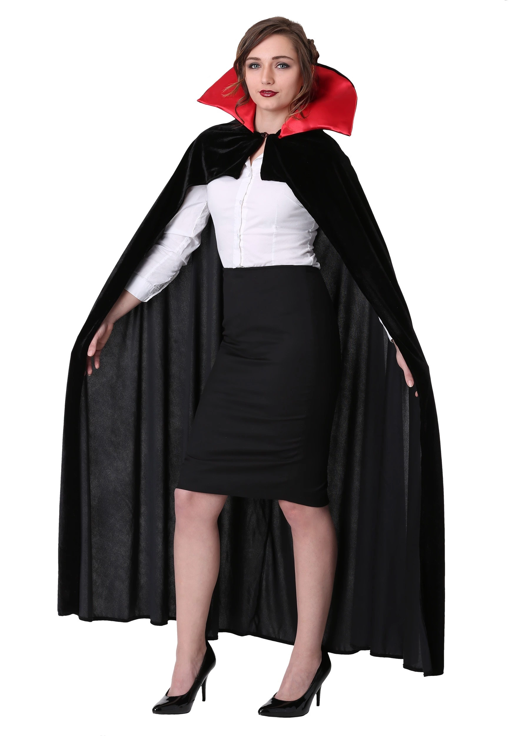 Fun Costumes Adult Red Vampire Cloak Costume 2 Fun Costumes Adult Red Vampire Cloak Costume - Image 2