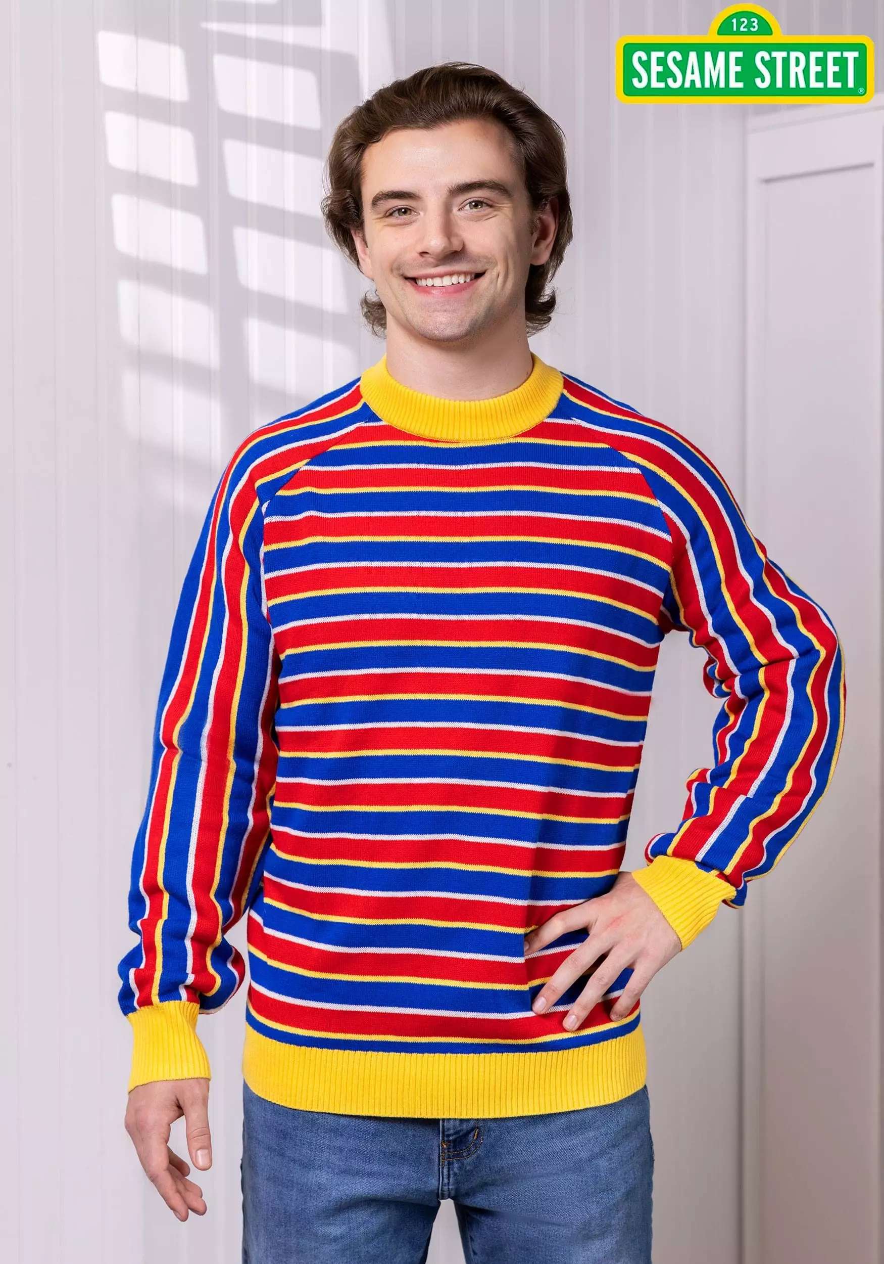 BigWan Apparel Co. Sesame Street Ernie Cosplay Adult Knit Sweater 1 BigWan Apparel Co. Sesame Street Ernie Cosplay Adult Knit Sweater