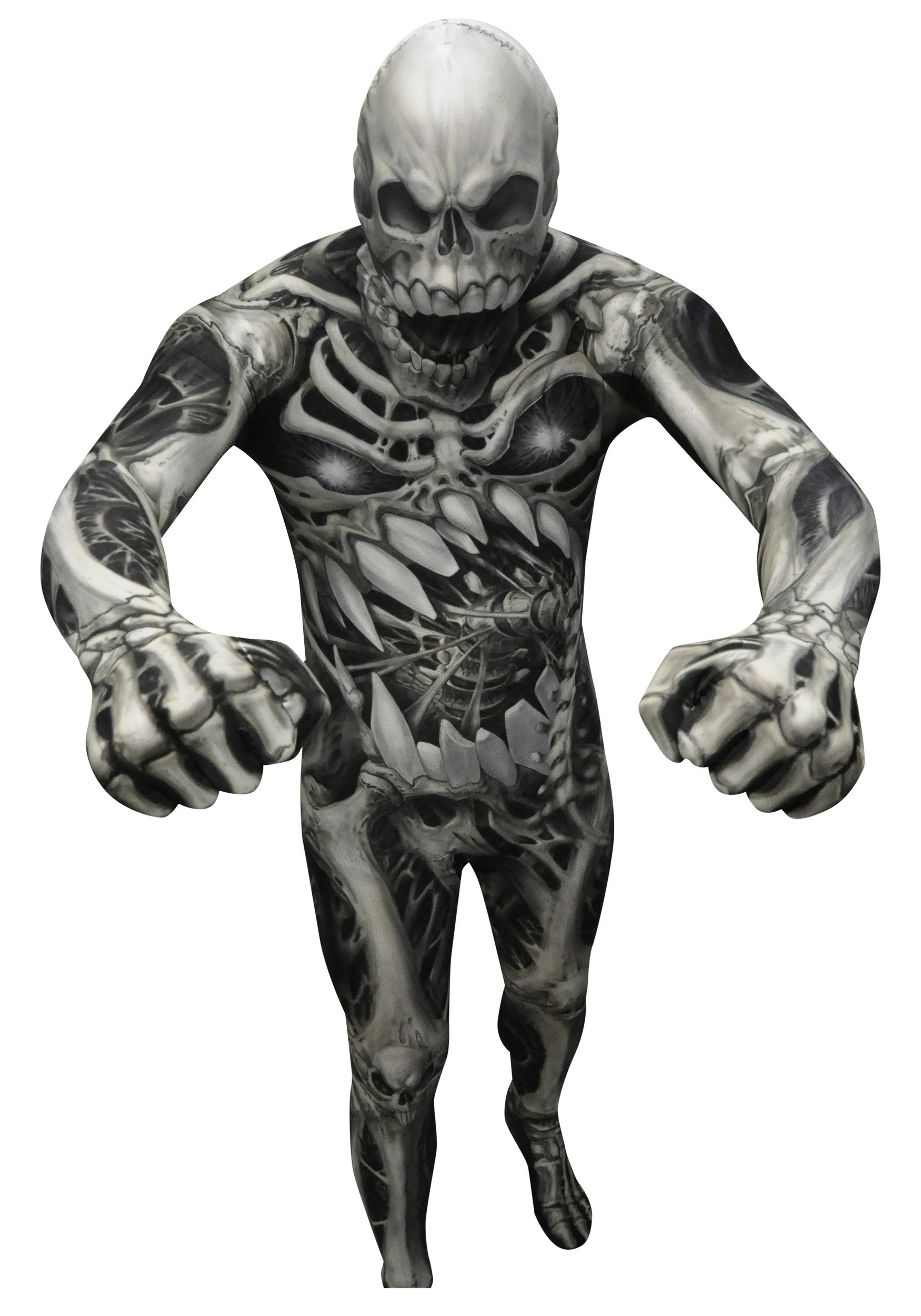 Morphsuits Skull & Bones Skeleton Adult Morphsuit Costume 2 Morphsuits Skull & Bones Skeleton Adult Morphsuit Costume - Image 2
