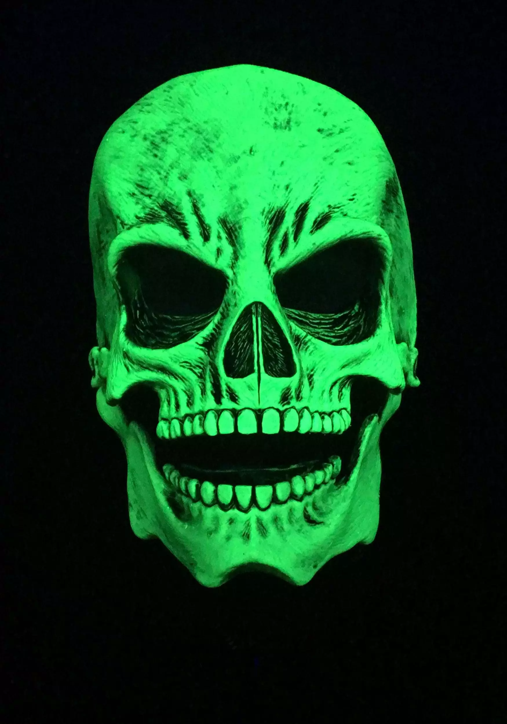 Zagone Studios UV Green Glow Skull Mask For Adults 2 Zagone Studios UV Green Glow Skull Mask For Adults - Image 2