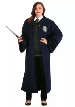 Elope Vintage Harry Potter Hogwarts Slytherin Robe 15 Elope Vintage Harry Potter Hogwarts Slytherin Robe -Scary Costumes store adult vintage harry potter hogwarts slytherin rob alt 2