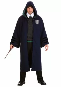 Elope Vintage Harry Potter Hogwarts Slytherin Robe 17 Elope Vintage Harry Potter Hogwarts Slytherin Robe -Scary Costumes store adult vintage harry potter hogwarts slytherin rob alt 4
