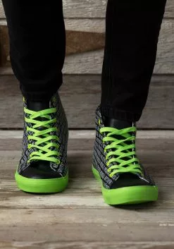 Ground Up Adult Beetlejuice Printed Logo Hi-Top Sneakers -Scary Costumes store beetlejuice printed logo adult hi top sneakers alt 2