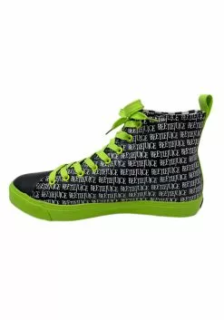 Ground Up Adult Beetlejuice Printed Logo Hi-Top Sneakers -Scary Costumes store beetlejuice printed logo adult hi top sneakers alt 6