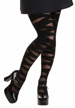 NINGBO PARTYCRAZE COSTUME CO.,LTD. Black Banded Gothic Tights For Women