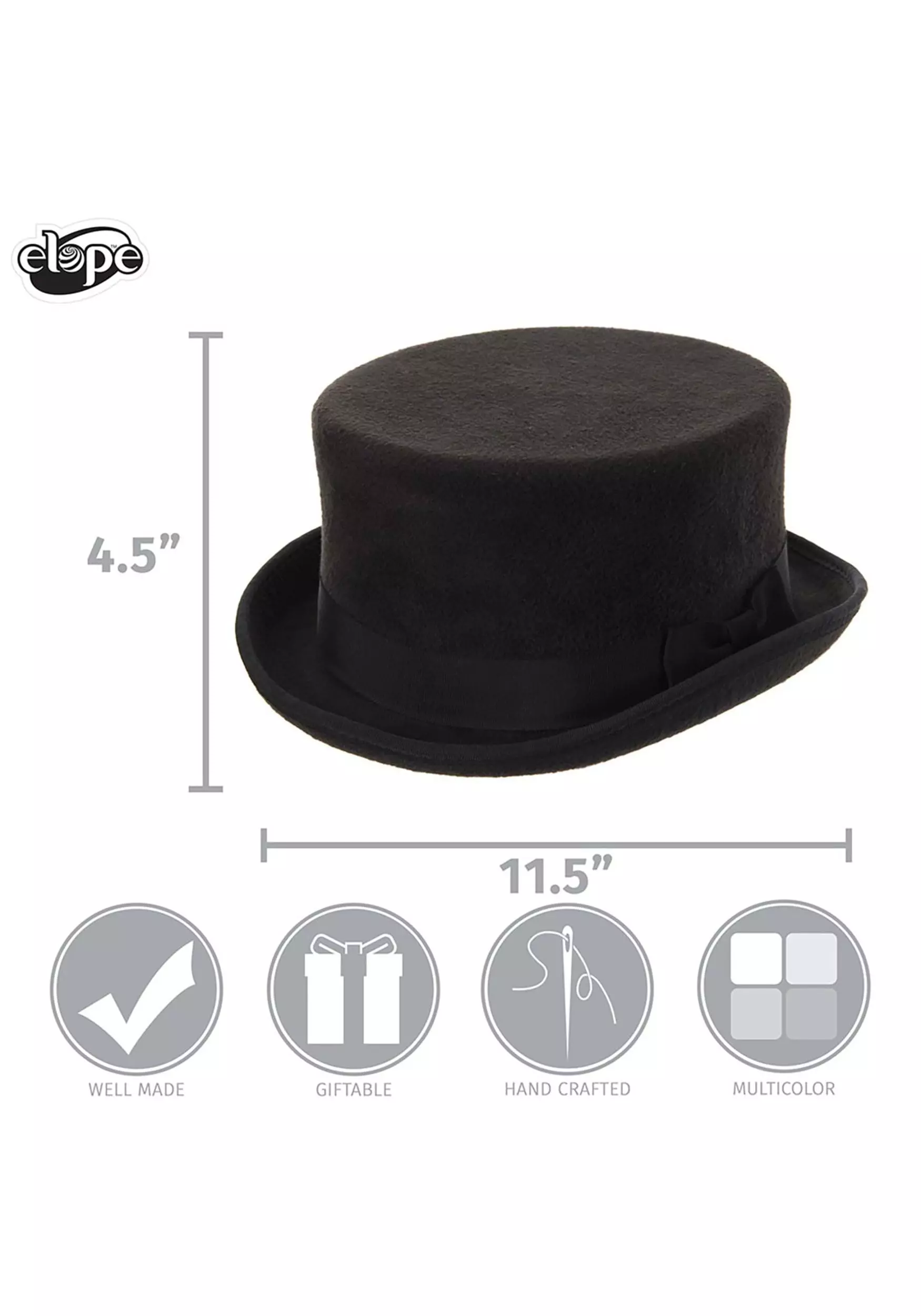 Elope Adult Black John Bull Costume Hat 7 Elope Adult Black John Bull Costume Hat - Image 7