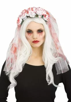 Fun World White Bloody Bridal Veil