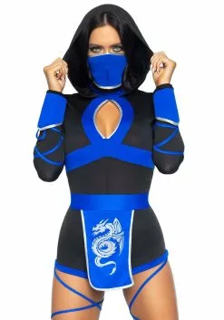 LEG AVENUE Ninja Blue Dragon Costume 7 LEG AVENUE Ninja Blue Dragon Costume -Scary Costumes store blue dragon ninja alt 2