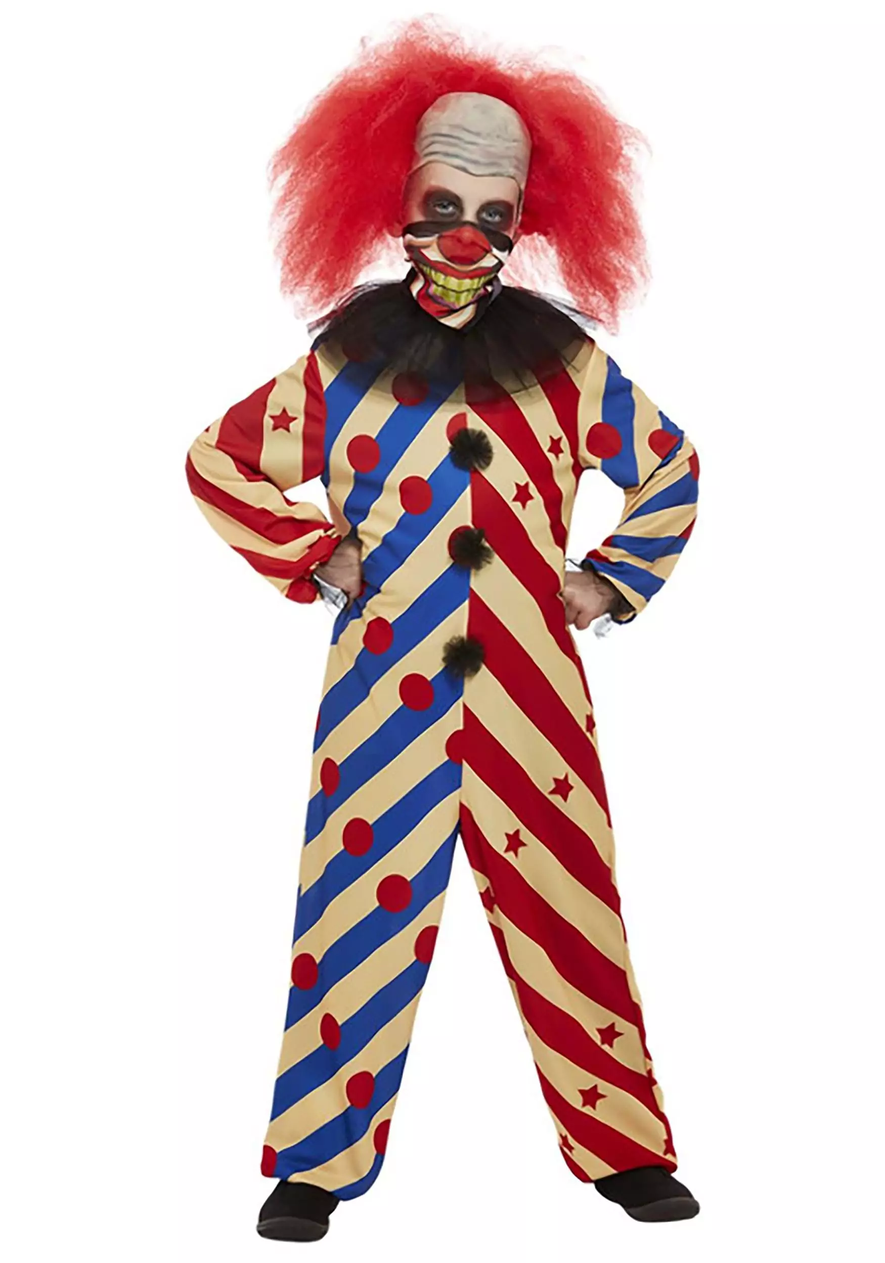 Smiffys Boys Creepy Clown Costume 1 Smiffys Boys Creepy Clown Costume