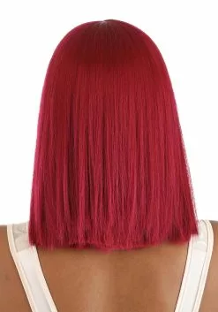 Partytime Wig Long Bright Red Bob Wig 7 Partytime Wig Long Bright Red Bob Wig -Scary Costumes store bright red long bob wig alt 3