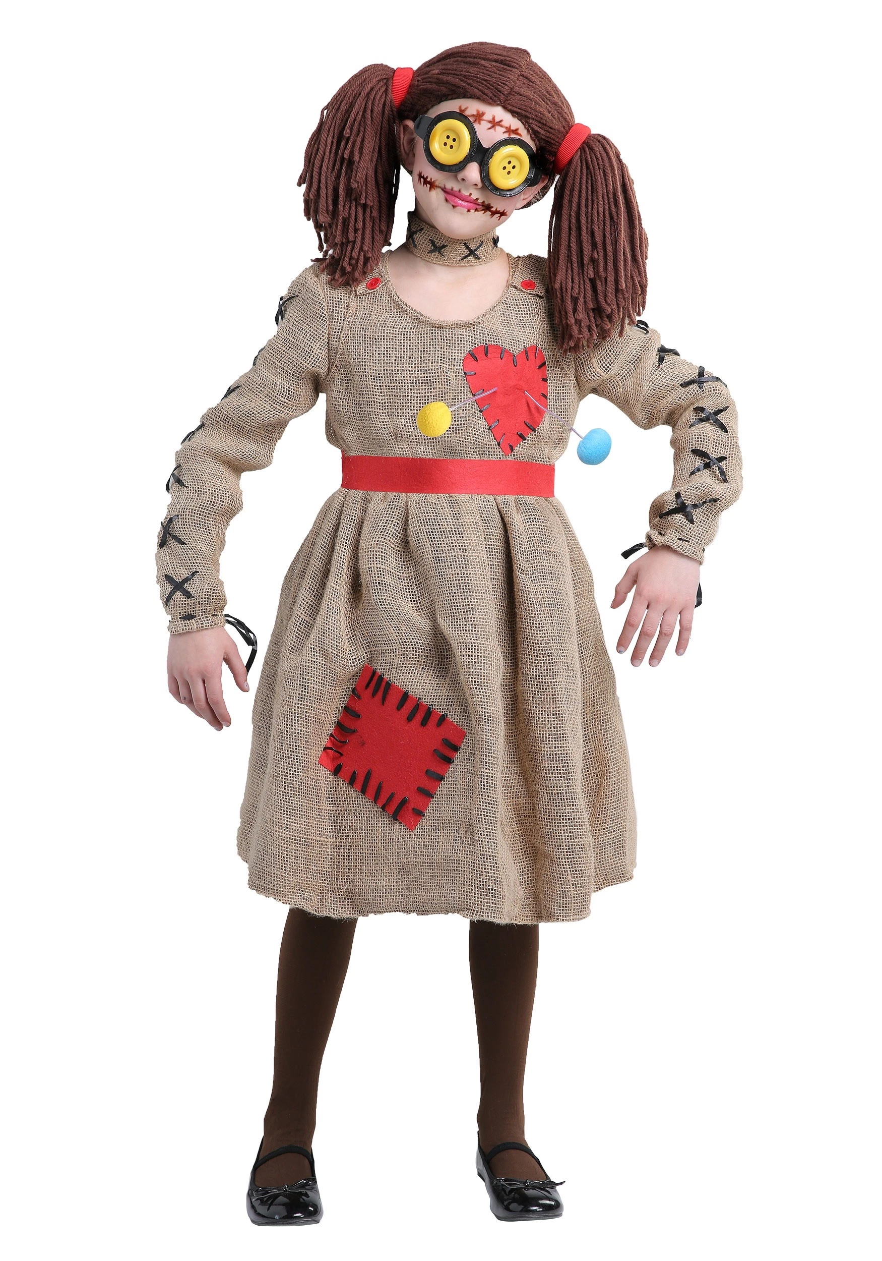 Fun Costumes Burlap Voodoo Doll Girls Costume 1 Fun Costumes Burlap Voodoo Doll Girls Costume