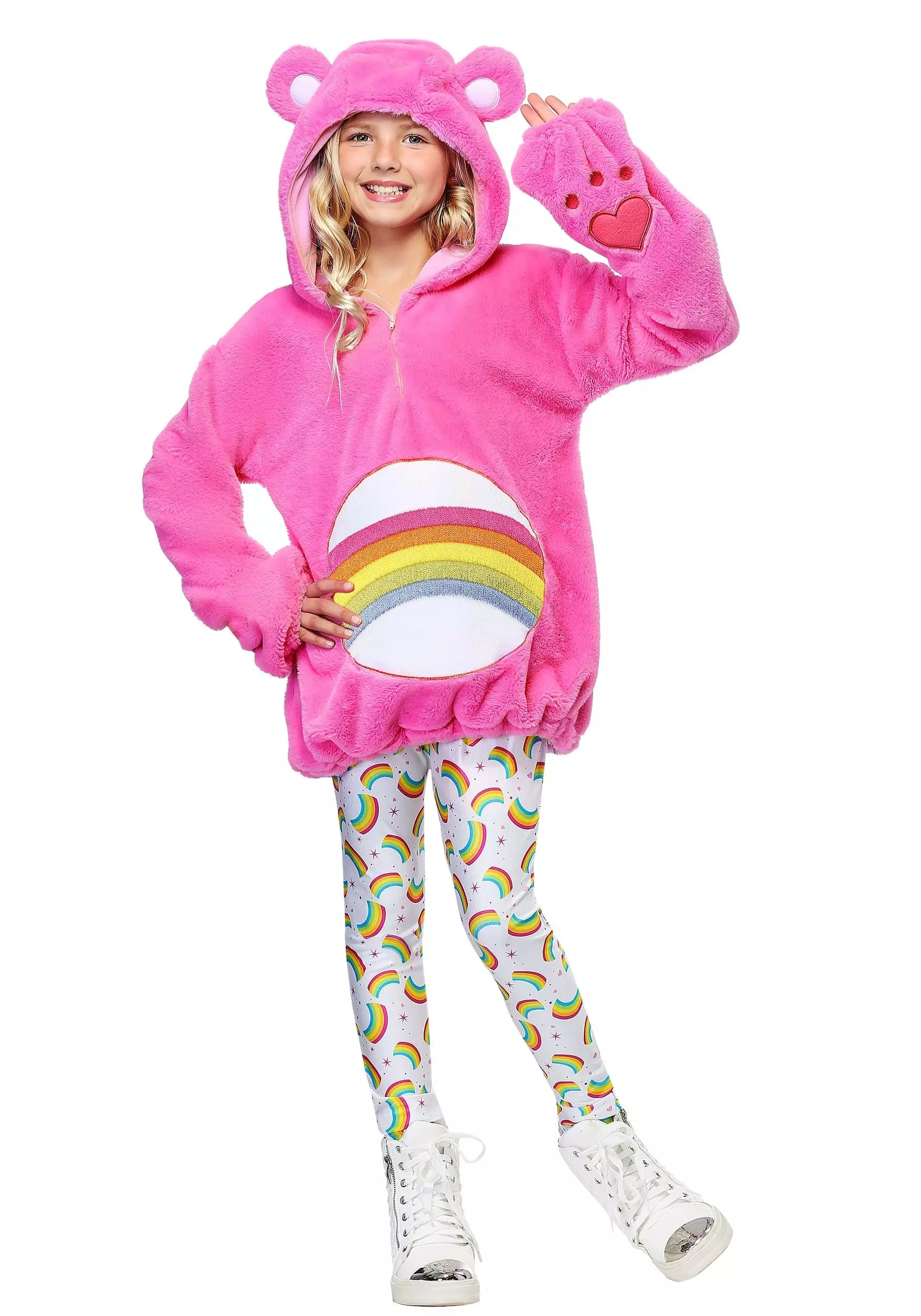 Fun Costumes Care Bears Deluxe Cheer Bear Tween Hoodie Costume 2 Fun Costumes Care Bears Deluxe Cheer Bear Tween Hoodie Costume - Image 2
