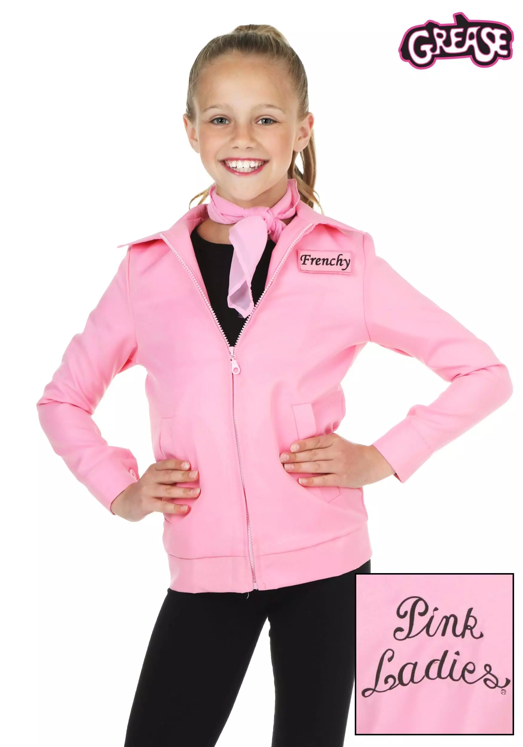 Fun Costumes Child Authentic Pink Ladies Jacket Costume 1 Fun Costumes Child Authentic Pink Ladies Jacket Costume