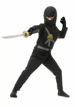 Charades Child Black Ninja Master Costume