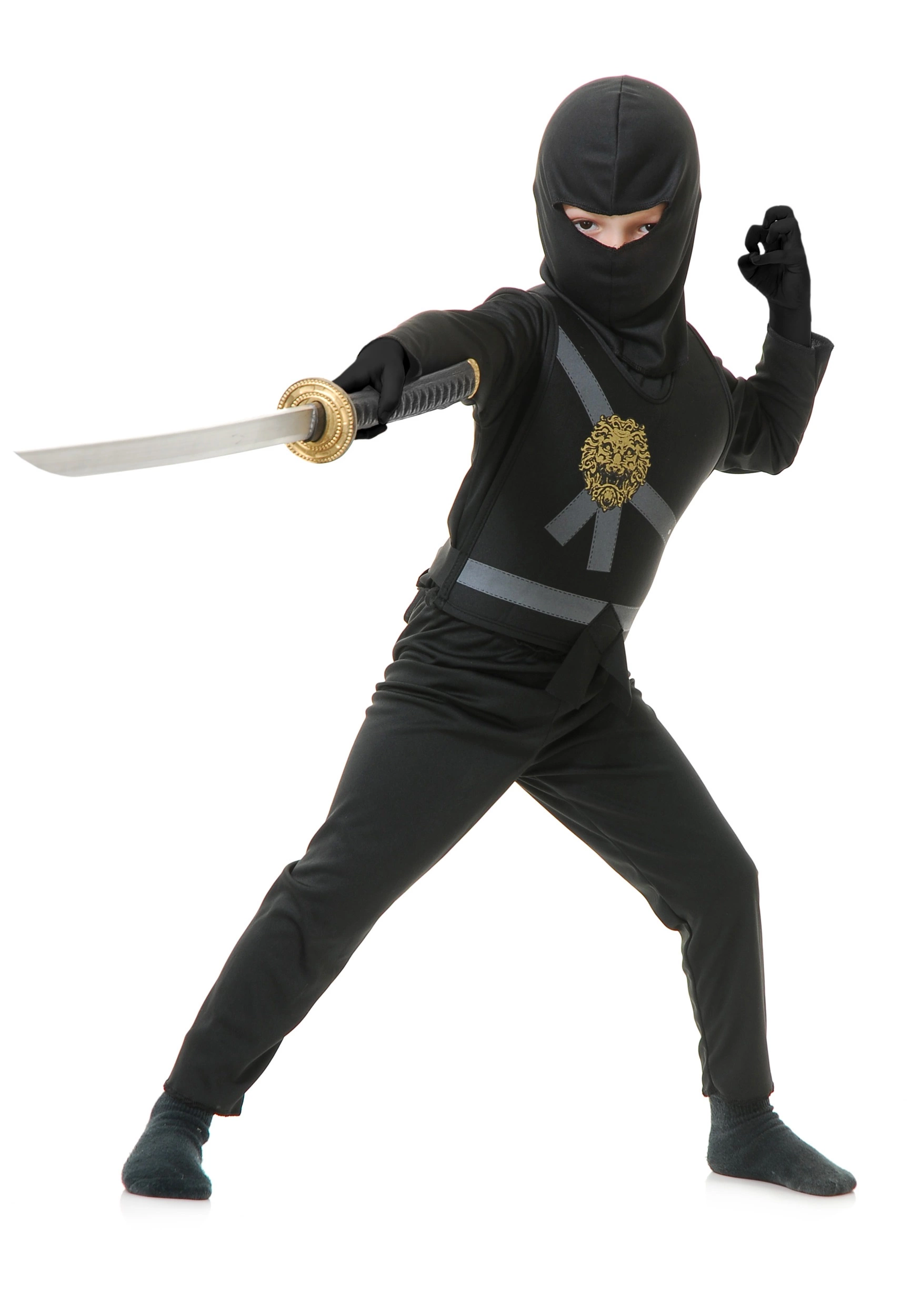 Charades Child Black Ninja Master Costume 1 Charades Child Black Ninja Master Costume