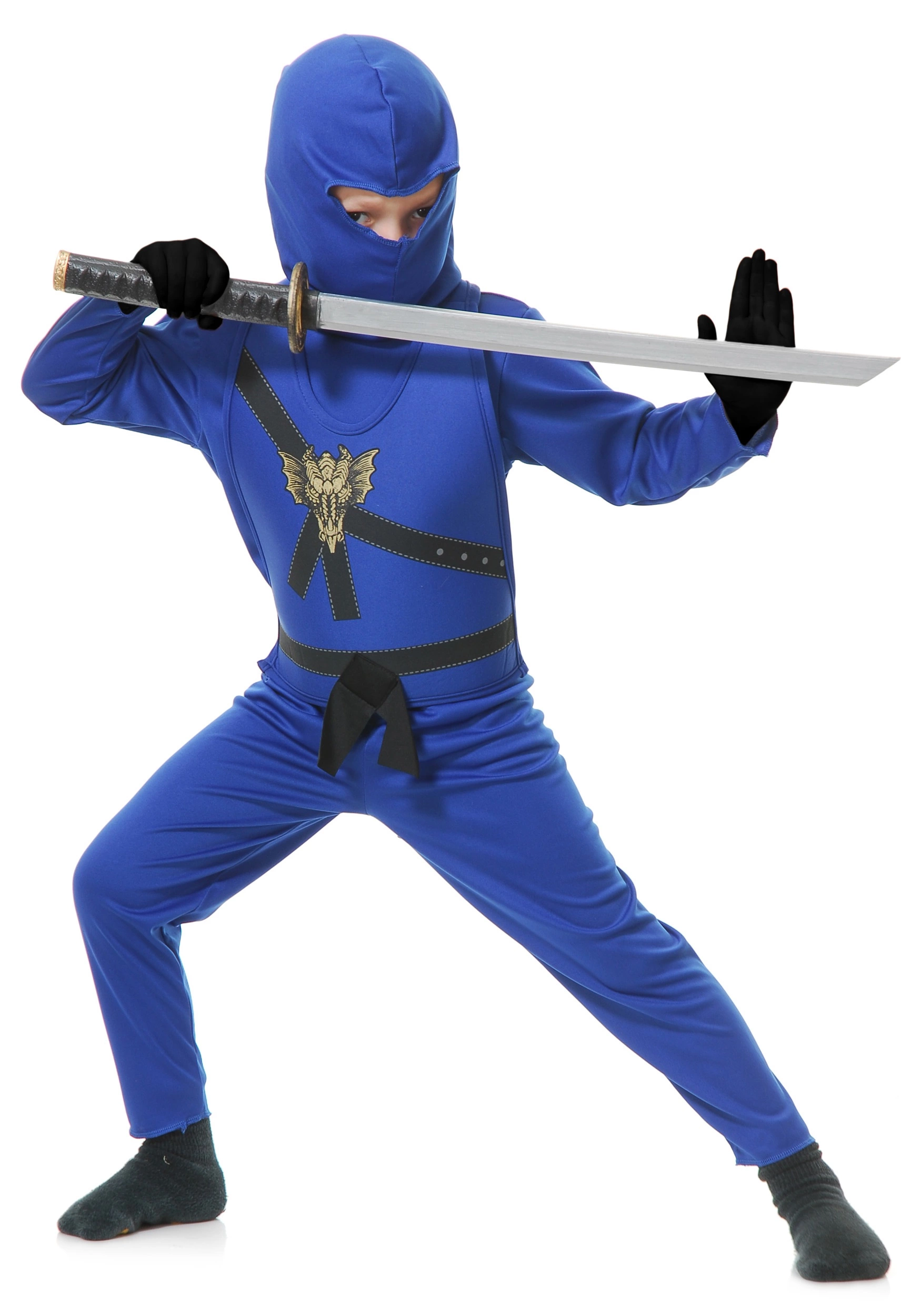 Charades Child Blue Ninja Master Costume 1 Charades Child Blue Ninja Master Costume