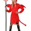 SR Trading Cute Red Hooded Devil Costume For Girls