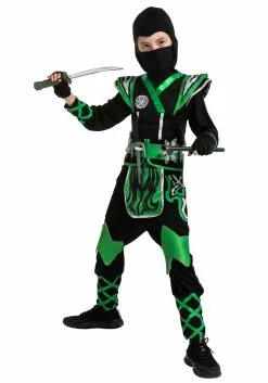 Joyin Green Ninja Costume For Kids 9 Joyin Green Ninja Costume For Kids -Scary Costumes store child green ninja costume alt 2