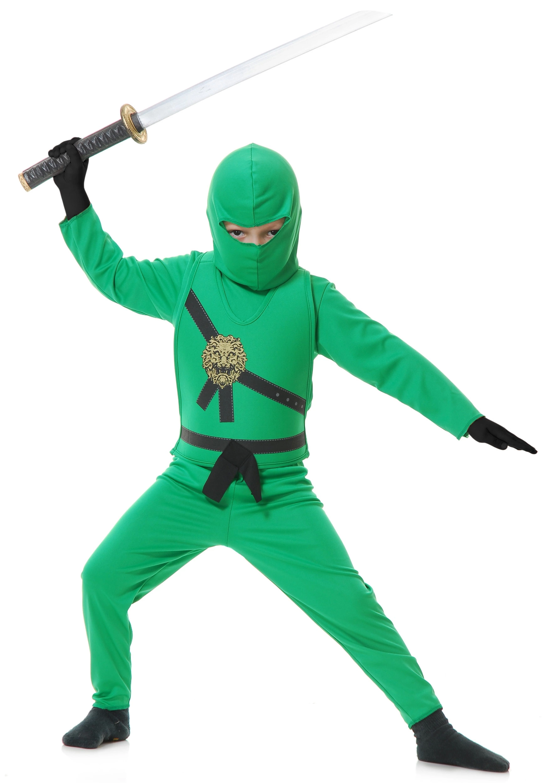 Charades Kids Green Ninja Costume 1 Charades Kids Green Ninja Costume
