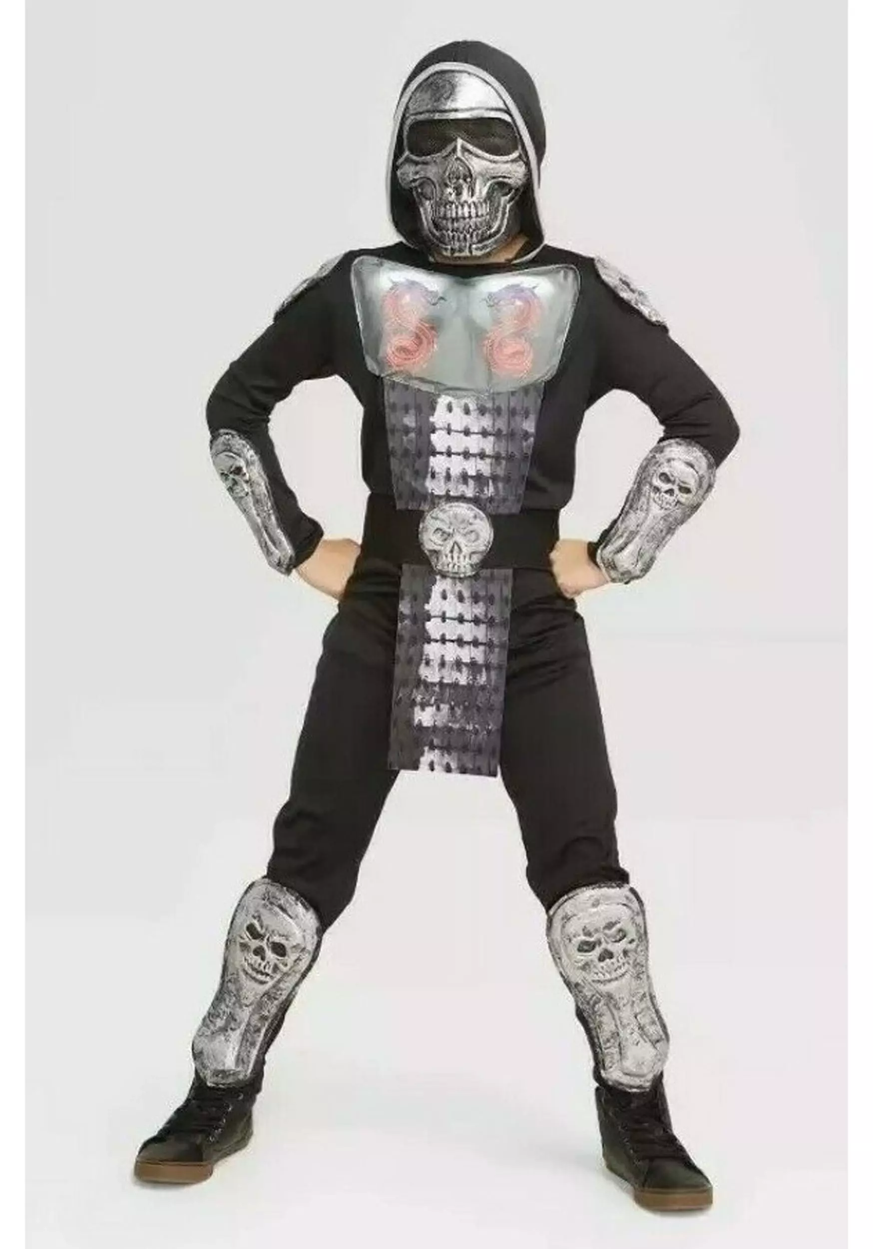 The Wholesale Group Light Up Iron Skull Kids Ninja Costume 1 The Wholesale Group Light Up Iron Skull Kids Ninja Costume