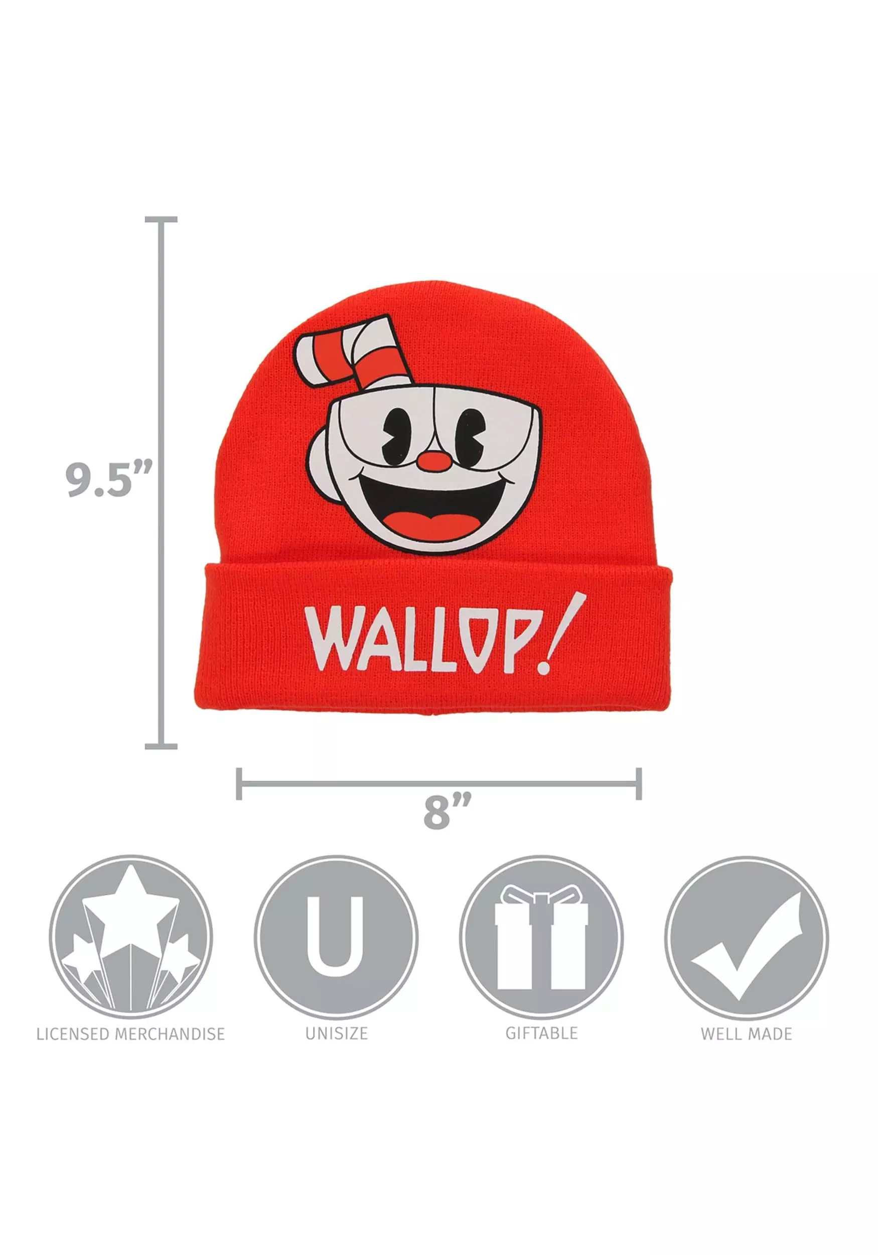 Elope Foldup Knit Beanie Cuphead Printed 4 Elope Foldup Knit Beanie Cuphead Printed - Image 4