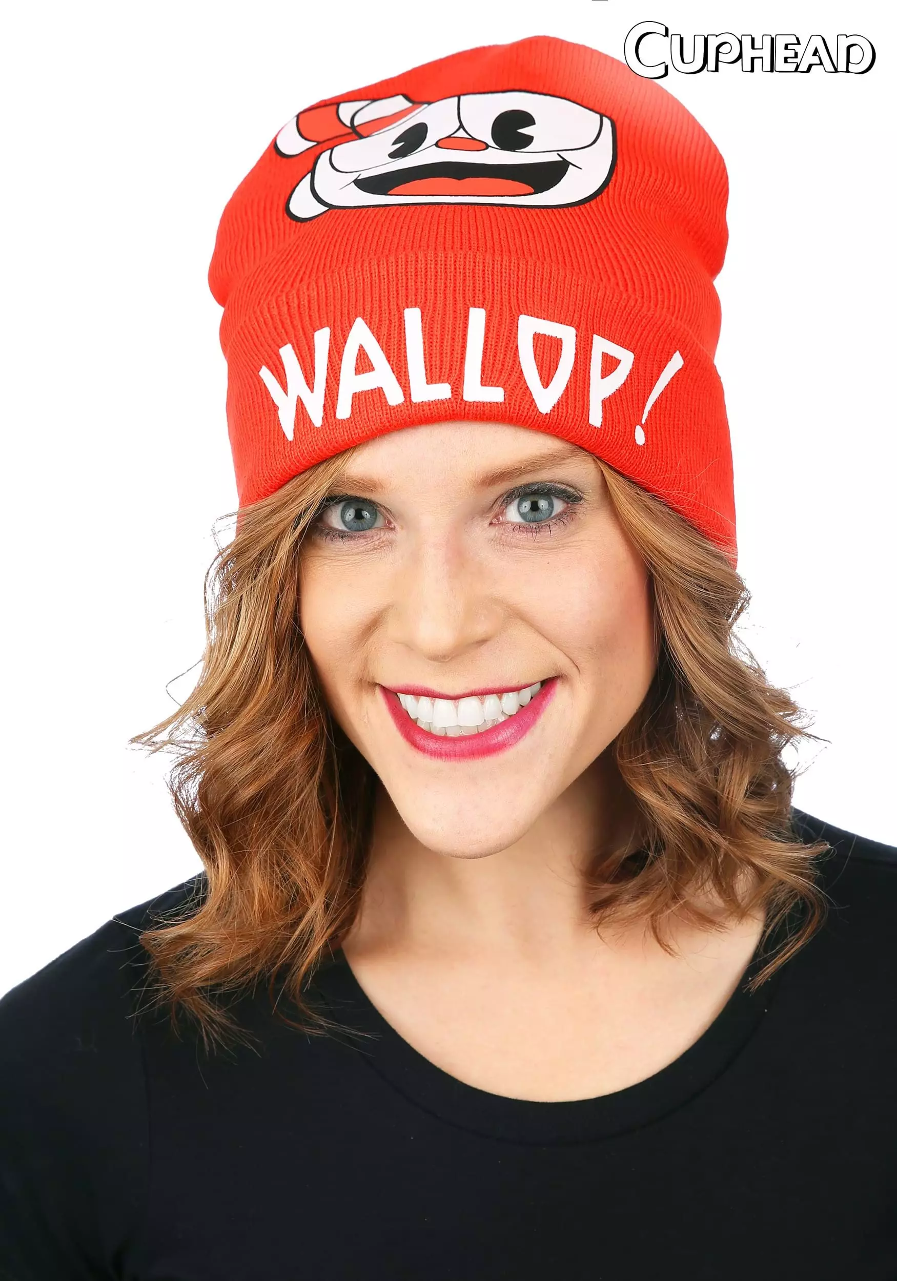 Elope Foldup Knit Beanie Cuphead Printed 1 Elope Foldup Knit Beanie Cuphead Printed