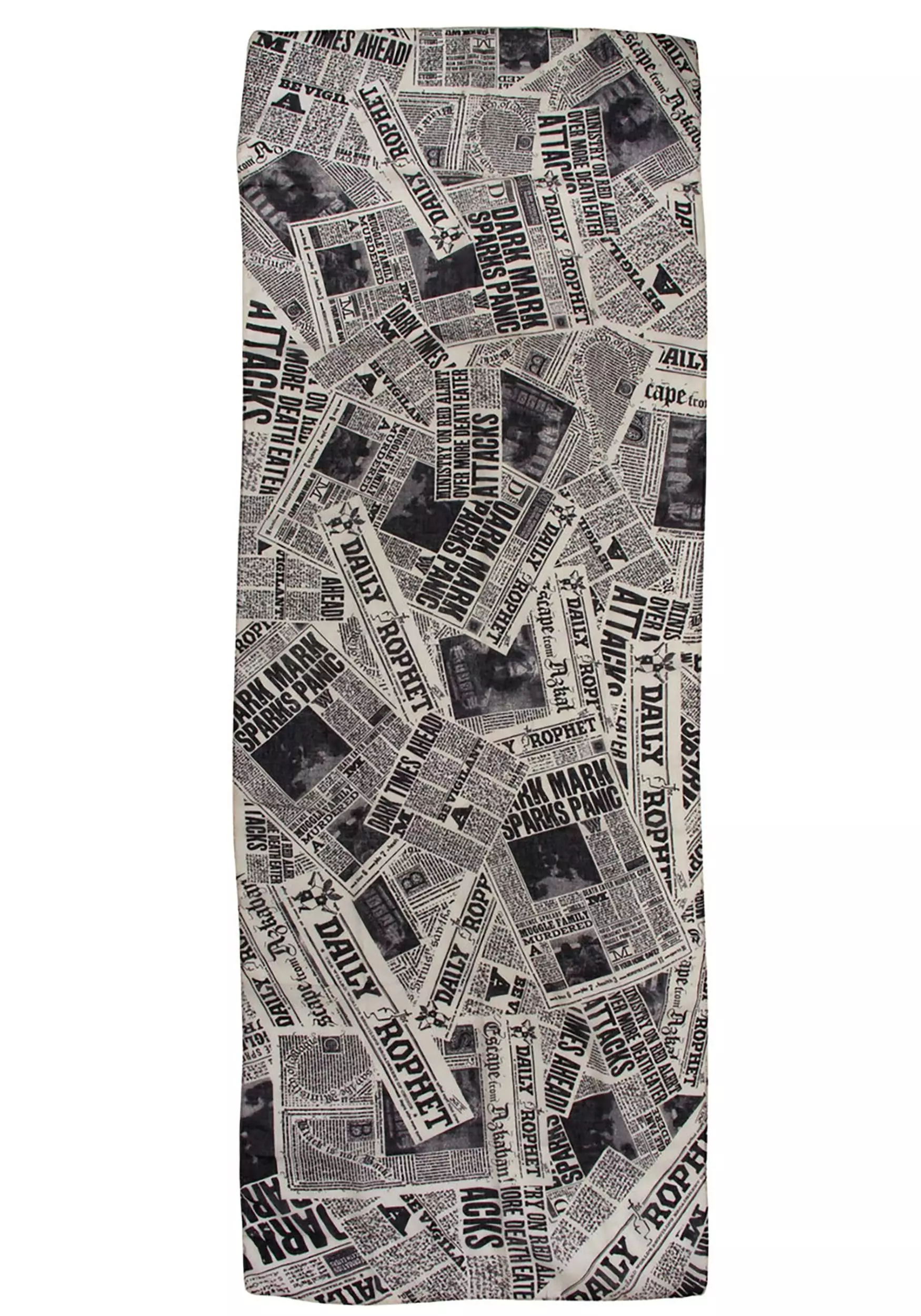 Elope Daily Prophet Newspaper Print White Lightweight Scarf 3 Elope Daily Prophet Newspaper Print White Lightweight Scarf - Image 3
