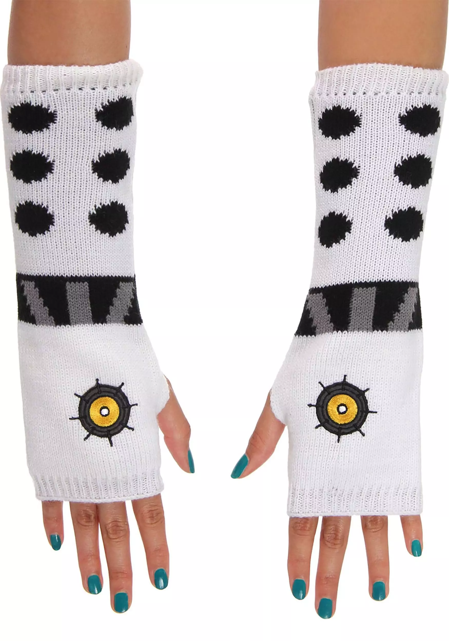 Elope Dalek | Knit Arm Warmers White 2 Elope Dalek | Knit Arm Warmers White - Image 2