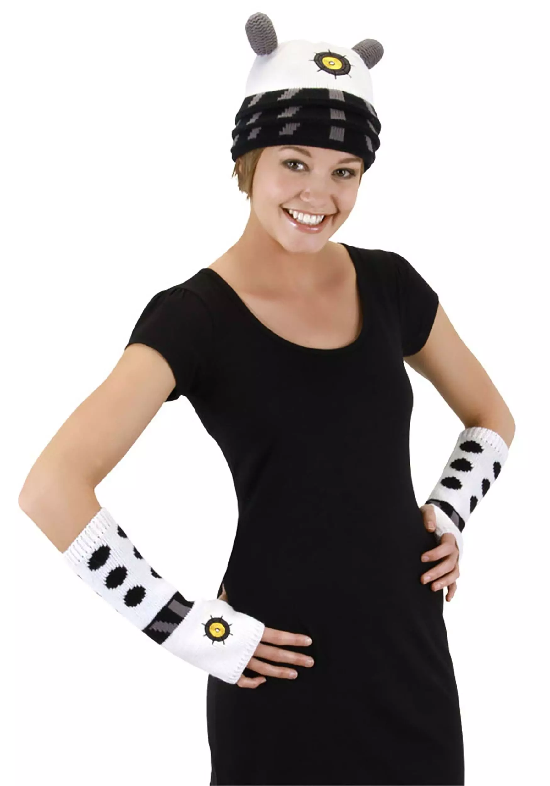 Elope Dalek | Knit Arm Warmers White 1 Elope Dalek | Knit Arm Warmers White