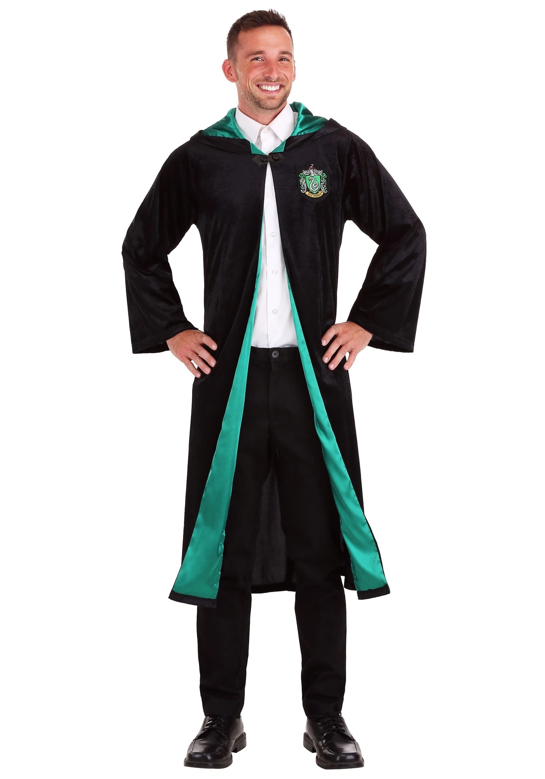 Jerry Leigh Deluxe Harry Potter Slytherin Adult Plus Size Robe Costume 4 Jerry Leigh Deluxe Harry Potter Slytherin Adult Plus Size Robe Costume - Image 4
