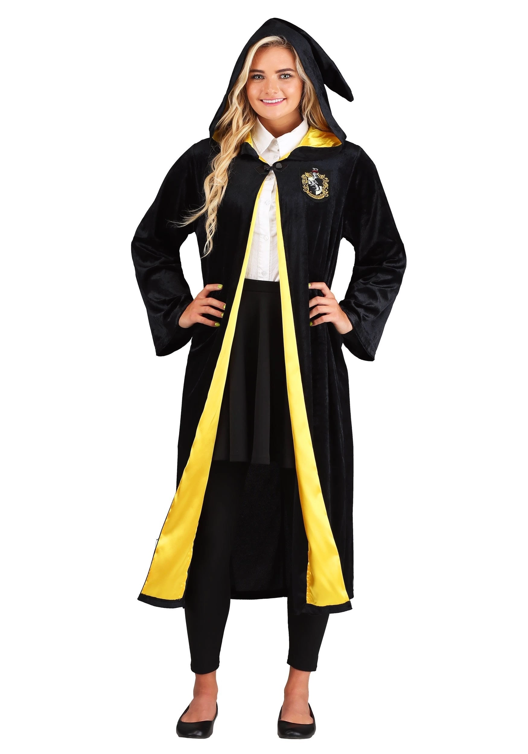 Jerry Leigh Deluxe Harry Potter Adult Plus Size Hufflepuff Robe Costume 6 Jerry Leigh Deluxe Harry Potter Adult Plus Size Hufflepuff Robe Costume - Image 6