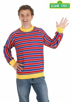 BigWan Apparel Co. Sesame Street Ernie Cosplay Adult Knit Sweater 8 BigWan Apparel Co. Sesame Street Ernie Cosplay Adult Knit Sweater -Scary Costumes store ernie cosplay knit sweater adult alt 2