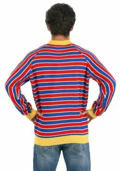 BigWan Apparel Co. Sesame Street Ernie Cosplay Adult Knit Sweater 9 BigWan Apparel Co. Sesame Street Ernie Cosplay Adult Knit Sweater -Scary Costumes store ernie cosplay knit sweater adult alt 3