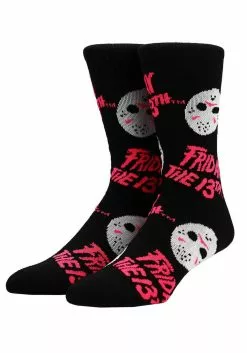 Bioworld Merchandising / Independent Sales Friday The 13th Jason Icons Black Light Crew Sock