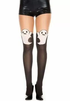 MUSIC LEGS Ghost Print Tights For Women