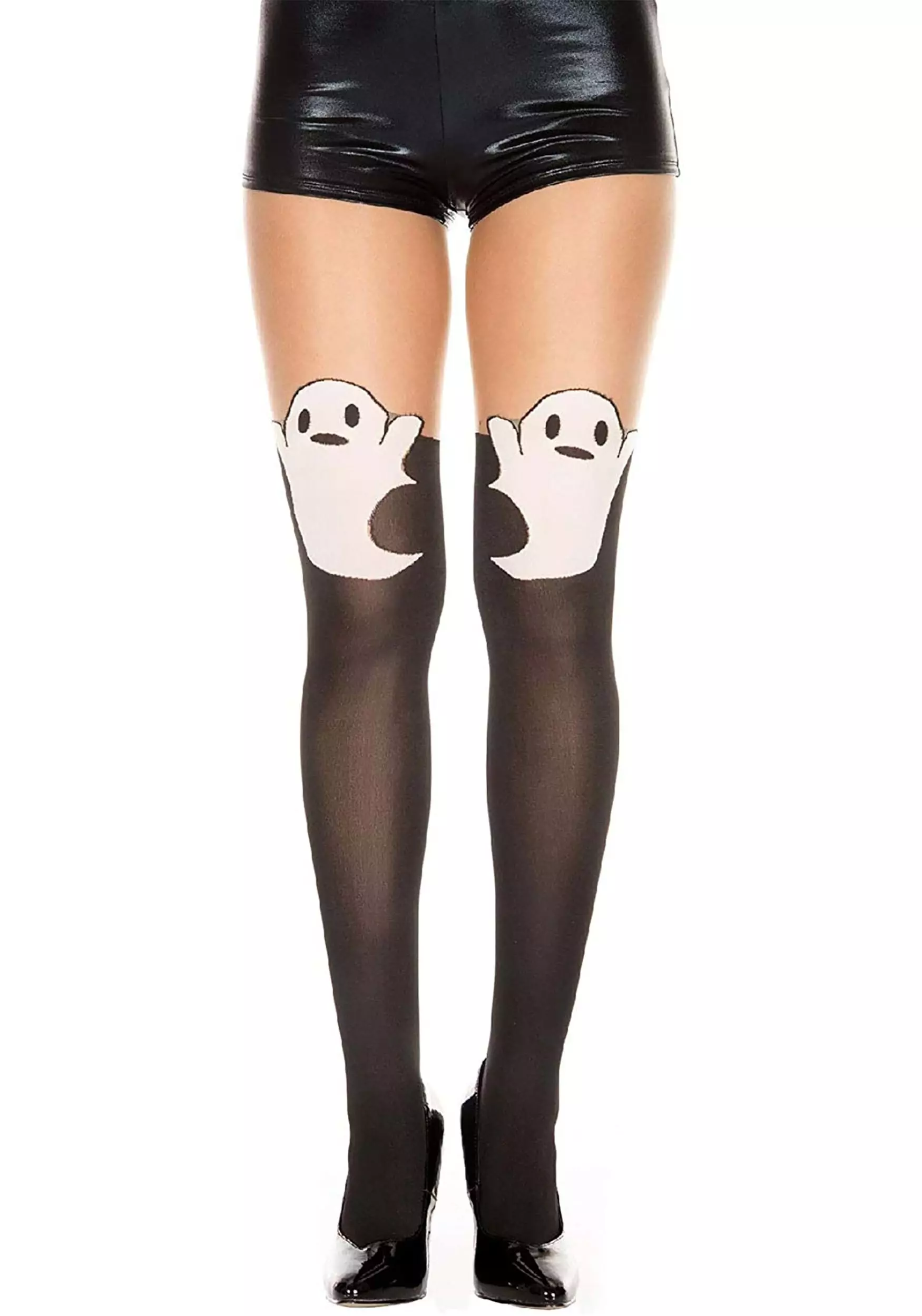 MUSIC LEGS Ghost Print Tights For Women 1 MUSIC LEGS Ghost Print Tights For Women
