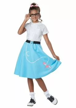 California Costume Collection Girls Blue 50's Poodle Skirt Costume