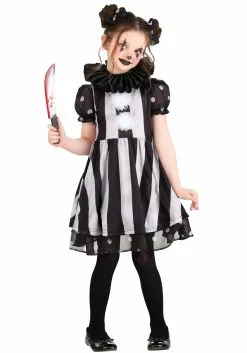 Fun Costumes Girl's Dark Circus Clown Costume
