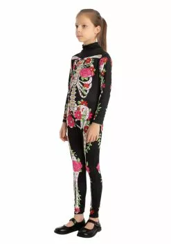Joyin Floral Skeleton Costume For Girls 12 Joyin Floral Skeleton Costume For Girls -Scary Costumes store girls floral skeleton costume alt 5