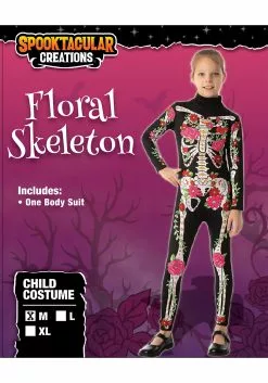 Joyin Floral Skeleton Costume For Girls 13 Joyin Floral Skeleton Costume For Girls -Scary Costumes store girls floral skeleton costume alt 6