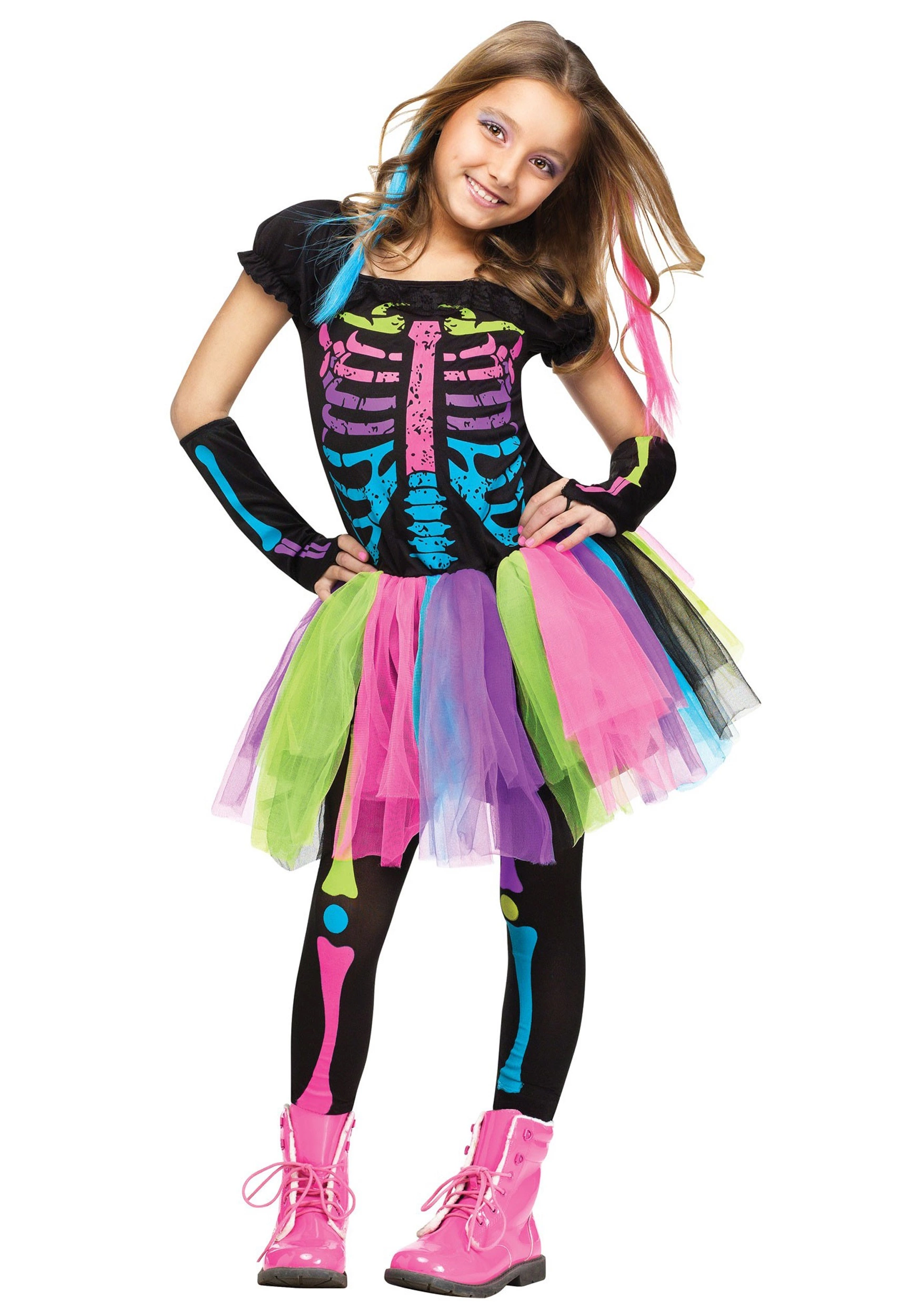 Fun World Girls Funky Punky Bones Costume 1 Fun World Girls Funky Punky Bones Costume