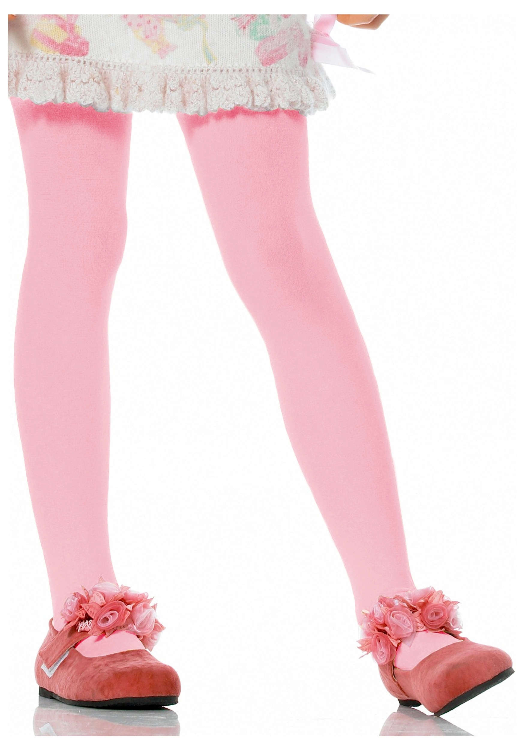 LEG AVENUE Girls Pink Tights 1 LEG AVENUE Girls Pink Tights