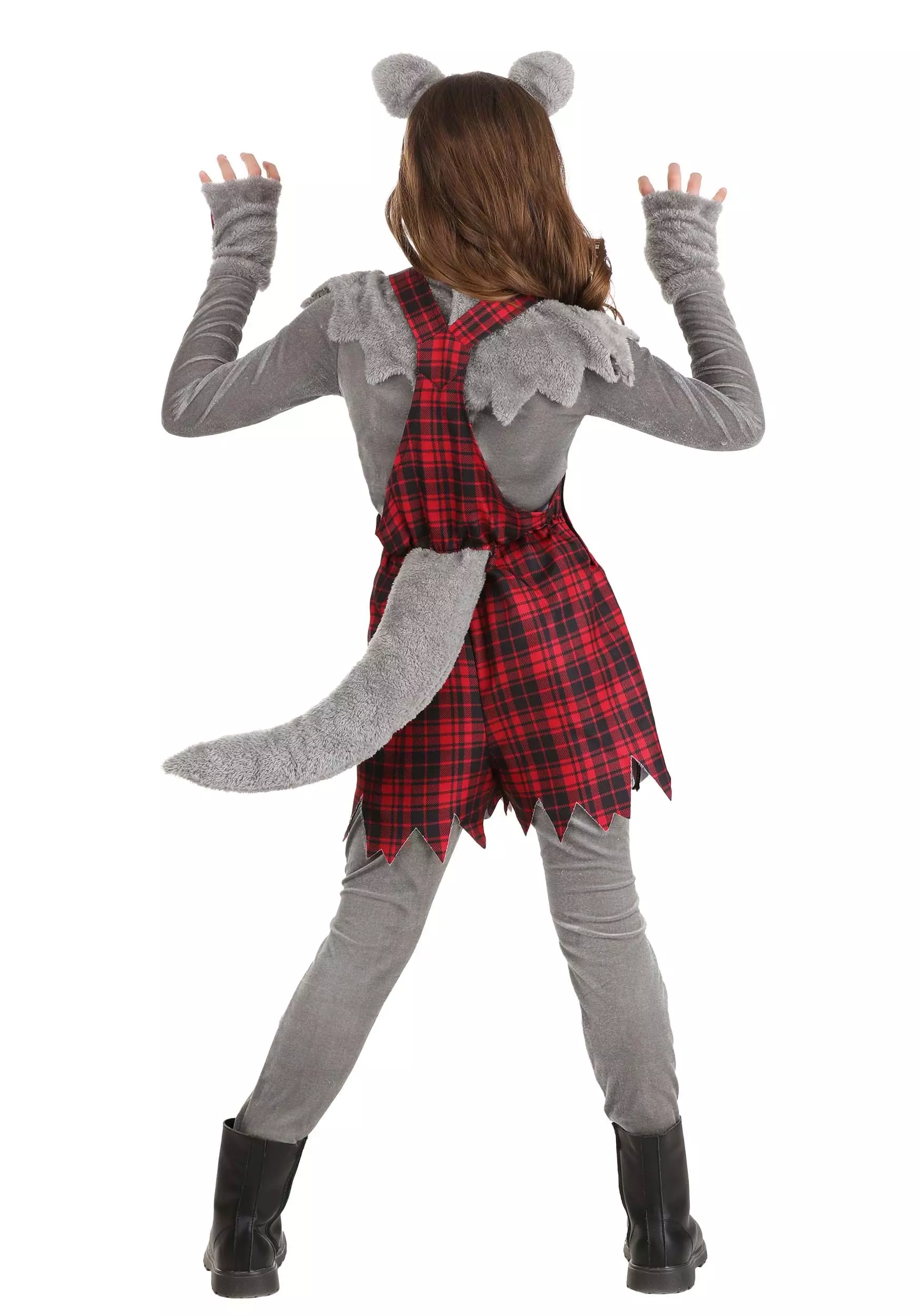 Fun Costumes Plaid Werewolf Costume For Girls 2 Fun Costumes Plaid Werewolf Costume For Girls - Image 2