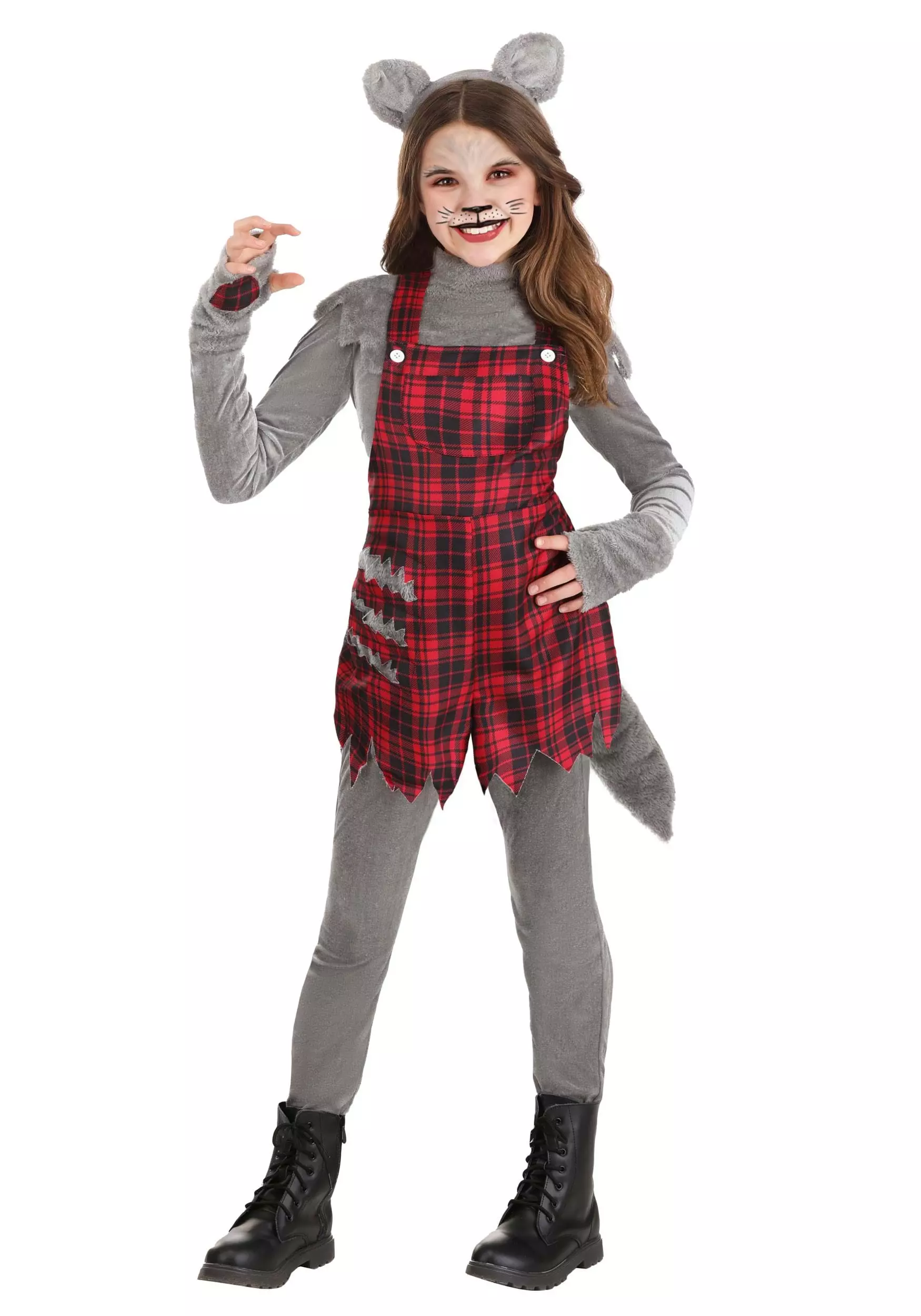 Fun Costumes Plaid Werewolf Costume For Girls 1 Fun Costumes Plaid Werewolf Costume For Girls