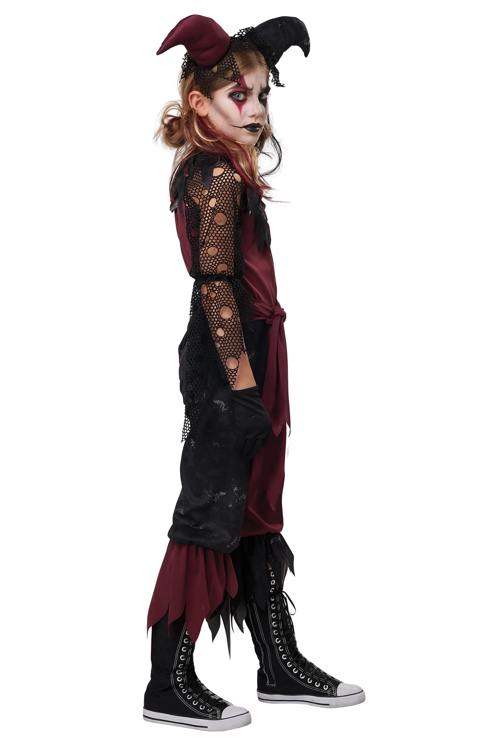 California Costume Collection Girl's Psycho Jester Costume 2 California Costume Collection Girl's Psycho Jester Costume - Image 2