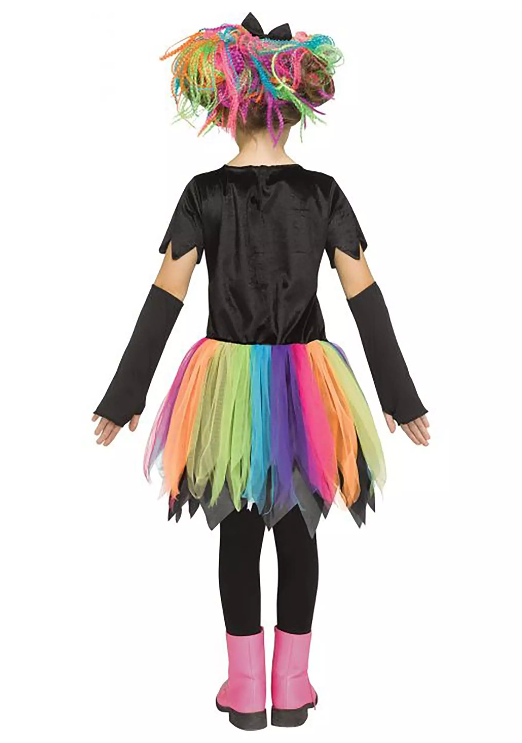 Fun World Girls Rainbow Foil Skele-Girl Costume 2 Fun World Girls Rainbow Foil Skele-Girl Costume - Image 2