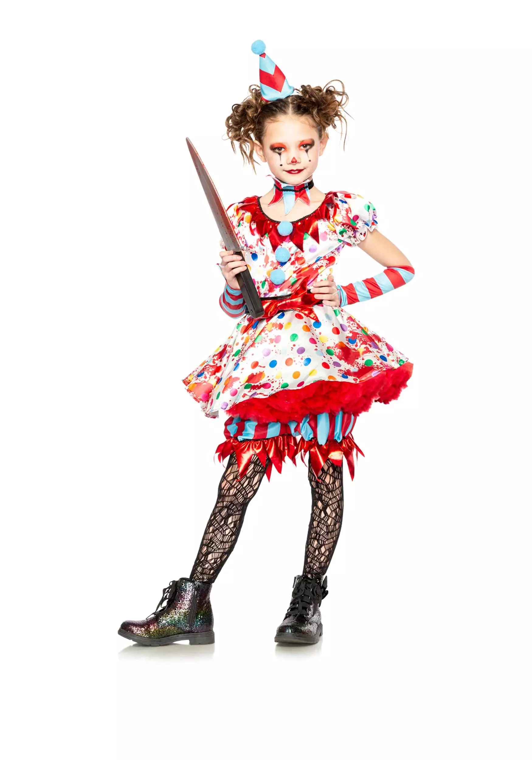 Seeing Red Scary Clown Costume For Girls 1 Seeing Red Scary Clown Costume For Girls